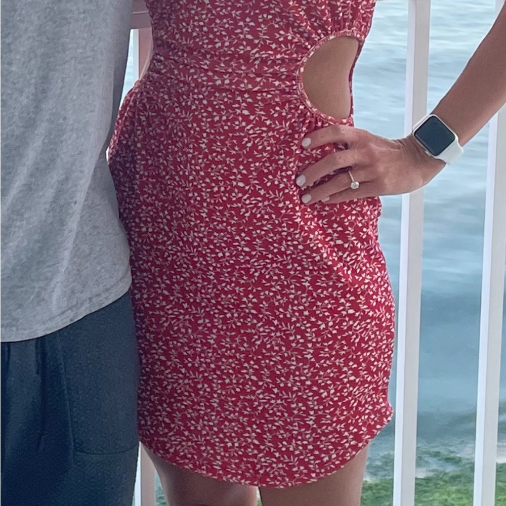 Floral Red Dress